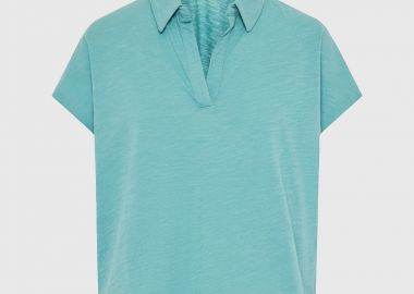 Γυναικείο T-shirt με γιακά - The basics collection - FUNKY BUDDHA - 