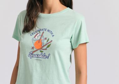 Γυναικείο t-shirt με graphic τύπωμα στο στήθος - FUNKY BUDDHA - 