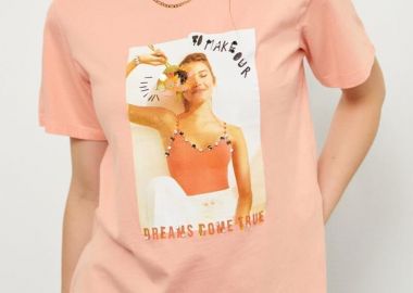 Γυναικείο t-shirt με ηλίανθο - SOU - 