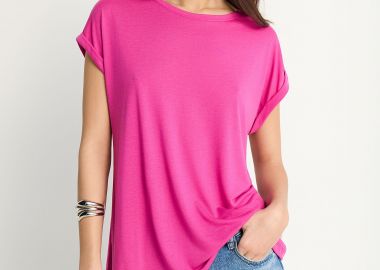 Γυναικείο t-shirt με στρογγυλή λαιμόκοψη - The basic collection - FUNKY BUDDHA - 