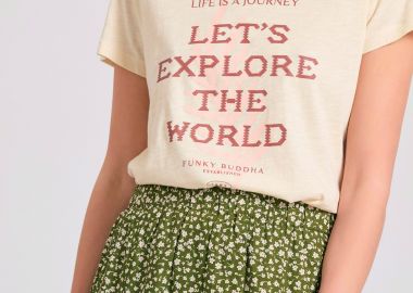 Γυναικείο t-shirt με text artwork τύπωμα - FUNKY BUDDHA - 