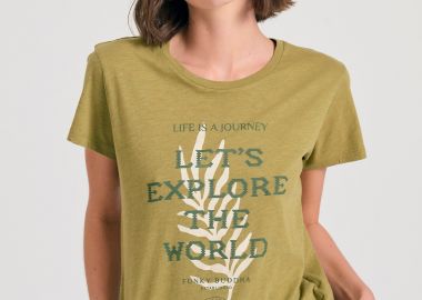 Γυναικείο t-shirt με text artwork τύπωμα - FUNKY BUDDHA - 