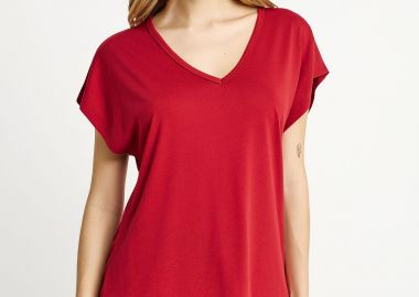 Γυναικείο t-shirt με V λαιμόκοψη - The basics collection - FUNKY BUDDHA - 