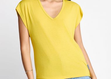 Γυναικείο t-shirt με V λαιμόκοψη - The basics collection - FUNKY BUDDHA - 