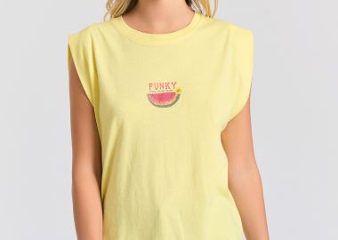 Γυναικείο t-shirt με vintage τύπωμα στην πλάτη - FUNKY BUDDHA - 