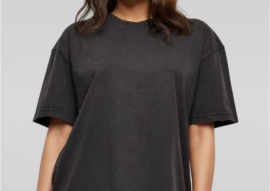 Γυναικείο T-shirt Oversized Acid Wash BY270-00007 Build Your Brand Black - BYB - 