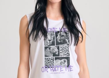 Γυναικείο tank top με photographic τύπωμα - FUNKY BUDDHA - 