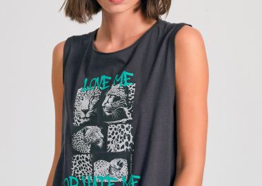 Γυναικείο tank top με photographic τύπωμα - FUNKY BUDDHA - 