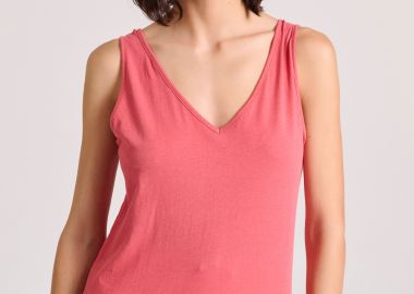 Γυναικείο tank top με raw cuts τελειώματα - FUNKY BUDDHA - 
