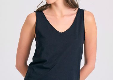 Γυναικείο tank top με raw cuts τελειώματα - FUNKY BUDDHA - 