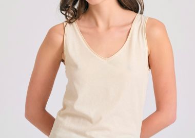 Γυναικείο tank top με raw cuts τελειώματα - FUNKY BUDDHA - 