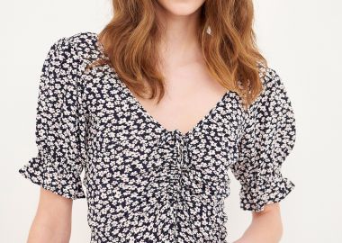 Γυναικείο τοπ με φλοράλ τύπωμα - FUNKY BUDDHA - 