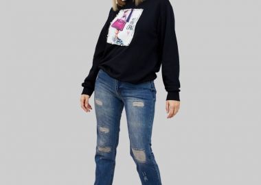 Γυναικείο τζιν παντελόνι με σκισίματα - SOU - 