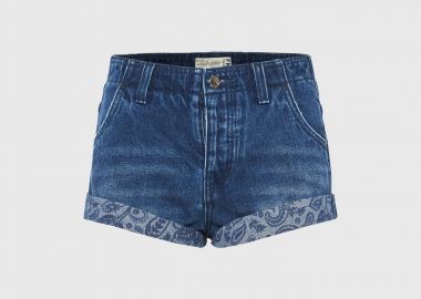 Γυναικείο τζιν σορτς με ρεβέρ - FUNKY BUDDHA - 