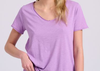 Γυναικείο V-neck μονόχρωμο t-shirt - The essentials - FUNKY BUDDHA - 