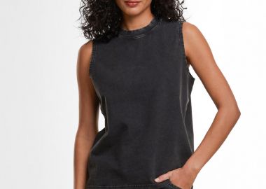 Γυναικείο Vintage Washed Sleeveless Tee Build Your Brand BY429 Black - BYB - 