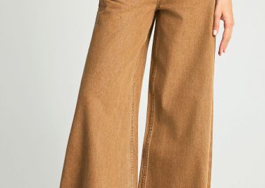 Γυναικείο wide leg jean παντελόνι - FUNKY BUDDHA - 