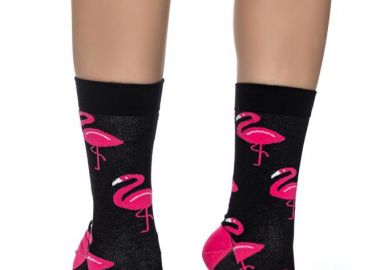 ΓΥΝΑΙΚΕΙΑ ΒΑΜΒΑΚΕΡΗ ΚΑΛΤΣΑ INIZIO ΜΕ ΣΧΕΔΙΟ ΦΛΑΜΙΝΓΚΟ 3123 ΜΑΥΡΟ - INIZIO - 