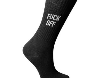 ΓΥΝΑΙΚΕΙΑ ΒΑΜΒΑΚΕΡΗ ΚΑΛΤΣΑ ΙΝΙΖΙΟ ΣΧΕΔΙΟ FUCK OFF 3197-28 ΜΑΥΡΟ - INIZIO - 