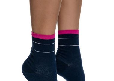 ΓΥΝΑΙΚΕΙΑ ΒΑΜΒΑΚΕΡΗ ΚΑΛΤΣΑ ΜΕ ΣΧΕΔΙΟ ΛΕΠΤΗ ΡΙΓΑ LUREX 3132-3 ΜΠΛΕ - INIZIO - 