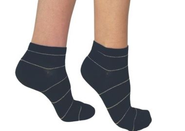 ΓΥΝΑΙΚΕΙΑ BAMBOO ΗΜΙΚΟΝΤΗ ΚΑΛΤΣΑ ΜΕ ΣΧΕΔΙΟ ΛΕΠΤΗ ΡΙΓΑ ΓΚΛΙΤΕΡ 3910-1 ΜΑΥΡΟ - INIZIO - 