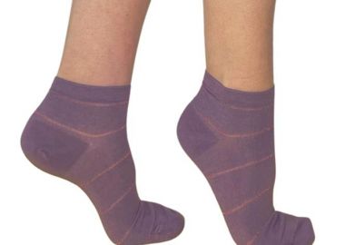 ΓΥΝΑΙΚΕΙΑ BAMBOO ΗΜΙΚΟΝΤΗ ΚΑΛΤΣΑ ΜΕ ΣΧΕΔΙΟ ΛΕΠΤΗ ΡΙΓΑ ΓΚΛΙΤΕΡ 3910-1 ΜΟΒ - INIZIO - 