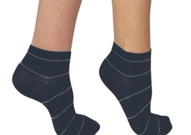 ΓΥΝΑΙΚΕΙΑ BAMBOO ΗΜΙΚΟΝΤΗ ΚΑΛΤΣΑ ΜΕ ΣΧΕΔΙΟ ΛΕΠΤΗ ΡΙΓΑ ΓΚΛΙΤΕΡ 3910-1 ΜΠΛΕ - INIZIO - 