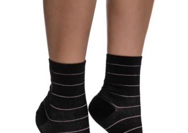 ΓΥΝΑΙΚΕΙΑ ΒΑΜΒΟΟ ΚΑΛΤΣΑ INIZIO ΜΕ ΣΧΕΔΙΟ ΛΕΠΤΗ ΡΙΓΑ LUREX 3133-3 ΜΑΥΡΟ - INIZIO - 