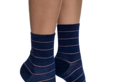 ΓΥΝΑΙΚΕΙΑ ΒΑΜΒΟΟ ΚΑΛΤΣΑ INIZIO ΜΕ ΣΧΕΔΙΟ ΛΕΠΤΗ ΡΙΓΑ LUREX 3133-3 ΜΠΛΕ - INIZIO - 