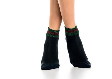 ΓΥΝΑΙΚΕΙΑ ΗΜΙΚΟΝΤΗ ΚΑΛΤΣΑ ΜΕ ΓΚΛΙΤΕΡ 3905-2 ΜΠΛΕ - INIZIO - 