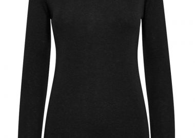 ΓΥΝΑΙΚΕΙΑ ΠΛΕΚΤΗ ΜΠΛΟΥΖΑ BOUCH O-NECK MOS MOSH ΚΑΝΟΝΙΚΗ ΓΡΑΜΜΗ ΜΑΥΡΟ - MOS MOSH - 