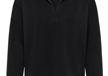 ΓΥΝΑΙΚΕΙΑ POLO ΜΑΚΡΥΜΑΝΙΚΗ ΜΠΛΟΥΖΑ HelleMW MY ESSENTIAL V ΛΑΙΜΟΚΟΨΗ ΜΑΥΡΟ - MY ESSENTIAL WARDROBE - 