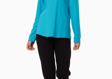 ΓΥΝΑΙΚΕΙΑ ΠΥΤΖΑΜΑ ΧΕΙΜΕΡΙΝΗ HAPPY DREAMS SMILE ΠΕΤΡΟΛ ΑΝΘΡΑΚΙ 90-52037-779 Πετρόλ - Minerva - 