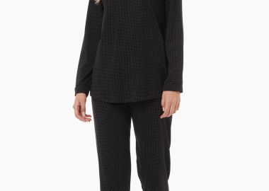 ΓΥΝΑΙΚΕΙΑ ΠΥΤΖΑΜΑ ΧΕΙΜΕΡΙΝΗ ΜΕ ΠΑΤΙΛΑΤΑ ENJOY TODAY ΜΑΥΡΟ-ΕΚΡΟΥ 90-52065-045 Μαύρο - Minerva - 