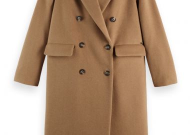 ΓΥΝΑΙΚΕΙΟ ΠΑΛΤΟ DOUBLE BREASTED TAILORED WOOL BLEND COAT SCOTCH & SODA TAILORED FIT ΚΑΦΕ - SCOTCH & SODA - 