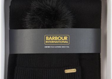 ΓΥΝΑΙΚΕΙΟ ΣΕΤ ΣΚΟΥΦΟΣ-ΚΑΣΚΩΛ MALLORY BEANIE AND SCARF GIFT SET BARBOUR INTERNATIONAL ΜΑΥΡΟ - BARBOUR INTERNATIONAL - 