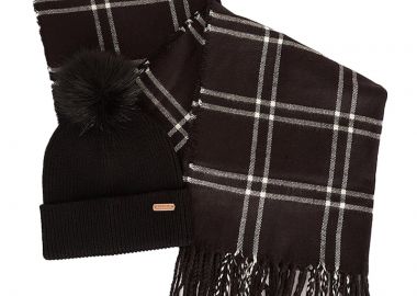 ΓΥΝΑΙΚΕΙΟ ΣΕΤ ΣΚΟΥΦΟΣ-ΚΑΣΚΩΛ MALLORY WINDOWPANE WRAP ΜΑΥΡΟ - BARBOUR INTERNATIONAL - 