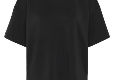 ΓΥΝΑΙΚΕΙΟ T-SHIRT HelleMW EMB Boxy MY ESSENTIAL ΑΝΕΤΗ ΓΡΑΜΜΗ ΜΑΥΡΟ - MY ESSENTIAL WARDROBE - 