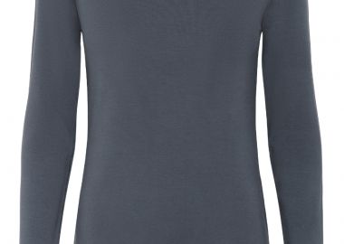 ΓΥΝΑΙΚΕΙΟ T-SHIRT VistaMW Boat Neck ΜΑΚΡΥΜΑΝΙΚΟ MY ESSENTIAL ΚΑΝΟΝΙΚΗ ΓΡΑΜΜΗ ΣΚΟΥΡΟ ΓΚΡΙ - MY ESSENTIAL WARDROBE - 