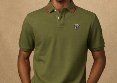 Hackett ανδρική μπλούζα πόλο πικέ με logo patch Classic Fit - HM5600082 Πράσινο - HACKETT - 