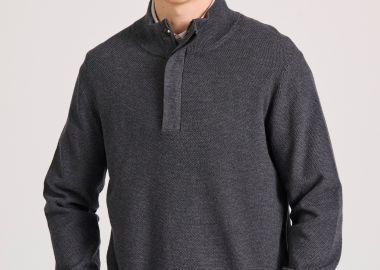 Half-zip πλεκτή μπλούζα με ανάγλυφη υφή Garage 55 - GARAGE 55 - 