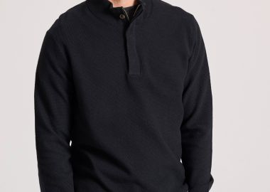 Half-zip πλεκτή μπλούζα με πατιλέτα - FUNKY BUDDHA - 