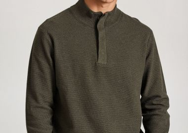 Half-zip πλεκτή μπλούζα με πατιλέτα - FUNKY BUDDHA - 