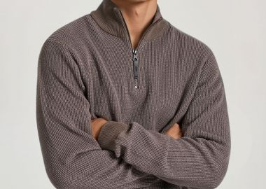 Half-zip πουλόβερ με ψηλή λαιμόκοψη - FUNKY BUDDHA - 