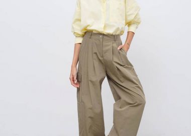 HANNAH γυναικείο cargo παντελόνι λαδί-μπεζ - SOU - 