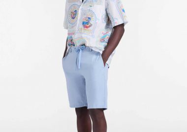 Harmont & Blaine ανδρική βερμούδα με λογότυπο Relaxed Fit - BJQ037053561 Μπλε Ανοιχτό - HARMONT & BLAINE - 