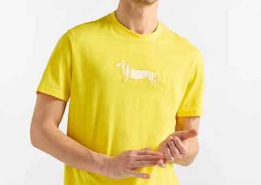 Harmont & Blaine ανδρικό T-shirt με κεντημένο λογότυπο Regular Fit - IRQ403021055R Κίτρινο - HARMONT & BLAINE - 