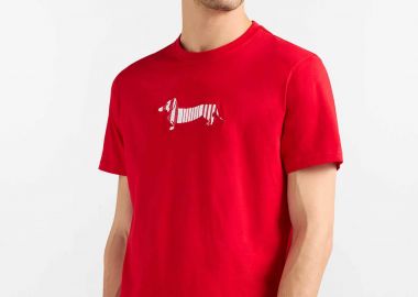 Harmont & Blaine ανδρικό T-shirt με κεντημένο λογότυπο Regular Fit - IRQ403021055R Κόκκινο - HARMONT & BLAINE - 