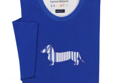 Harmont & Blaine ανδρικό T-shirt με κεντημένο λογότυπο Regular Fit - IRQ403021055R Μπλε - HARMONT & BLAINE - 