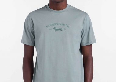 Harmont & Blaine ανδρικό T-shirt με vintage logo Regular Fit - IRQ412021824 Πράσινο Ανοιχτό - HARMONT & BLAINE - 